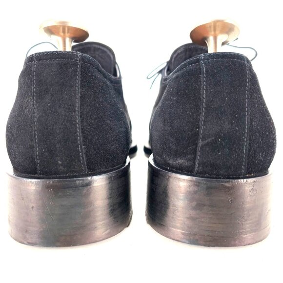 Cesare Paciotti Italy Mens 10 Dress Shoes Black Suede Leather Square-toe Derby - Picture 7 of 13